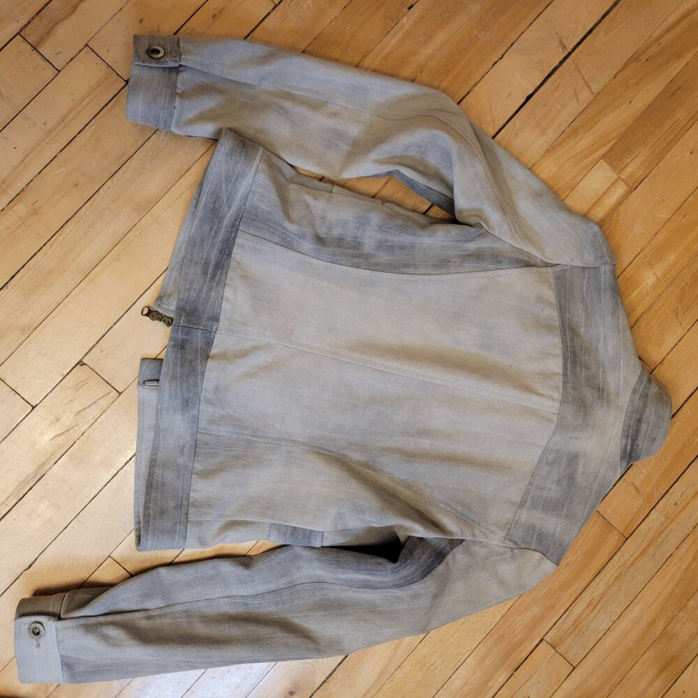 POW Andy The-Anh‎ - Made in Canada Gray Linen Moto Jacket Size 6 - Picture 5 of 7